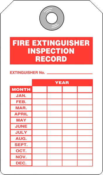 Fire Extinguisher Inspection Record Tags | Seton