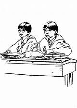 Hermione Granger Coloring Page  Potter Harry Wand Draw Ron sketch template