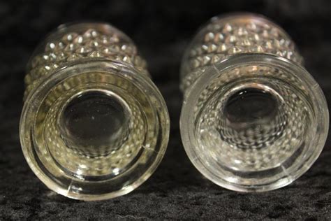 10 vintage Anchor Hocking hobnail clear glass whiskey shot glasses ...