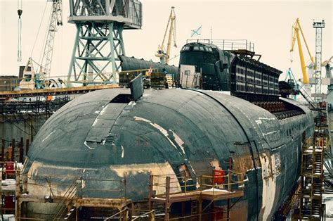 The wreckage of the Russian submarine Kursk. Sank on 12th August, 2000 ...