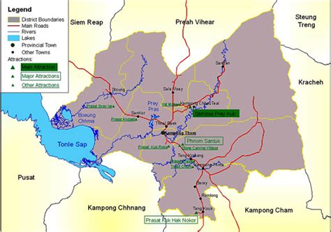 Kampong Thom Maps - Cambodia - Southeast Asia Map