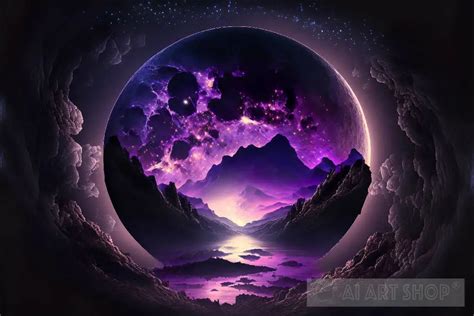 Purple moon landscape