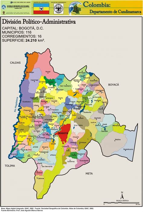 Mapa de Cundinamarca Colombia | Departamento con Municipios y Ciudades