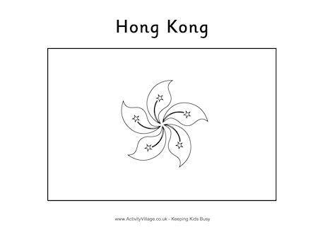 Hong Kong Flag Colouring Page