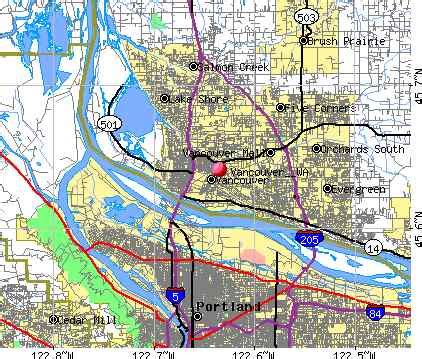 Vancouver WA Map. Vancouver Washington USA Street Map