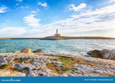 Stunning View on Lighthouse of Vieste, Rising on the Isle of Santa ...