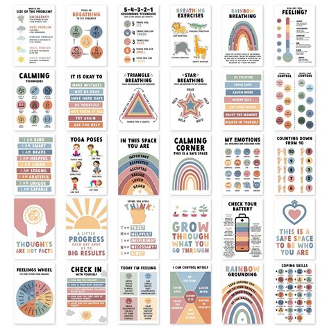 Classroom Calming Corner Posters for Teachers, Kids Education Bundle,