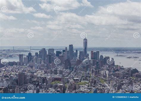 Panoramic View of Lower Manhattan Stock Image - Image of architecture, urban: 123688363