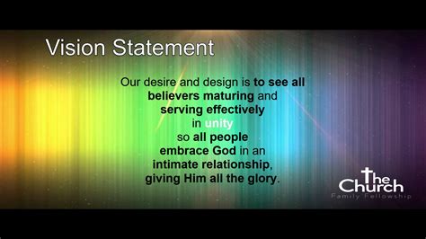 The Church Family Fellowship » Vision Statement