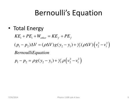 PPT - Chapter 13: Buoyancy and Bernoulli’s Principle, viscosity ...