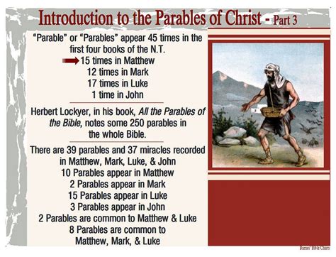 Parables Of Jesus Christ Chart