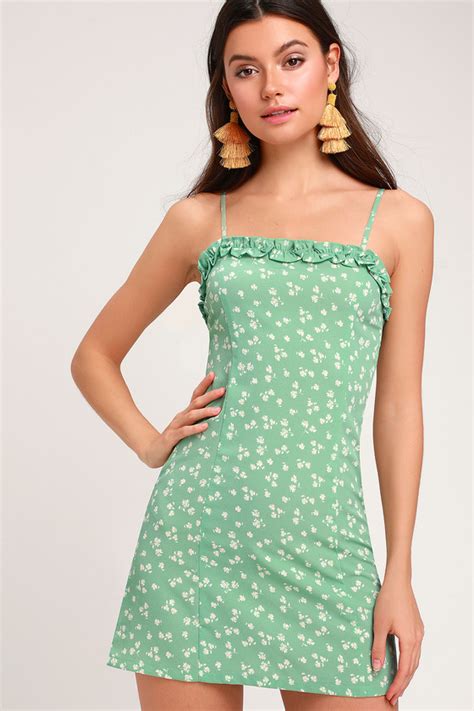 Amuse Society Julita Dress - Mint Green Dress - Floral Mini Dress - Lulus