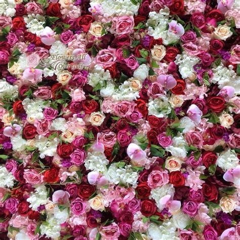 Artificial Flower Wall With Fake Flowers Use Rose Austin Rose Peony For ...