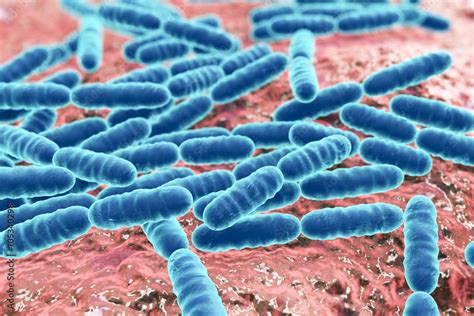 Bacteria Lactobacillus, gram-positive rod-shaped lactic acid bacteria which are part of normal ...