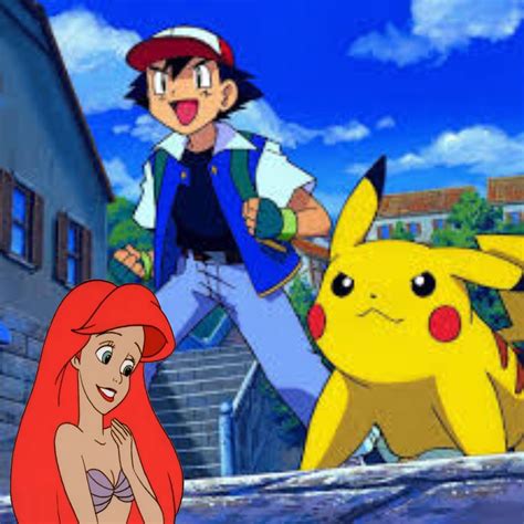 Ariel loves hanging out with Ash and Pikachu by StoneKieran07 on DeviantArt