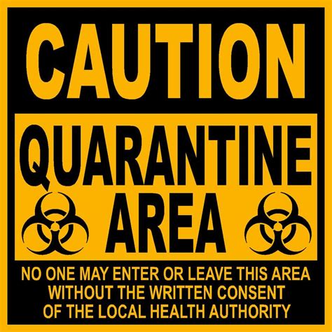 Amazon.com : 9" x 9" PVC Sign Caution Quarantine Area : Other Products : Everything Else