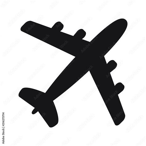 Plane icon isolated on white background, airplane symbol in flat style ...