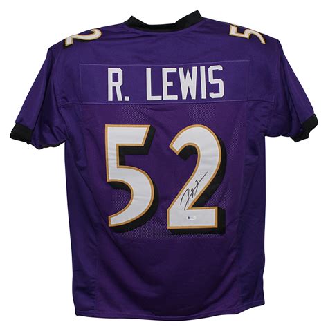 Ray Lewis Autographed/Signed Pro Style Purple XL Jersey BAS 28321 ...