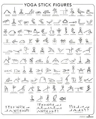 Yoga Stick Figure Learning Charts