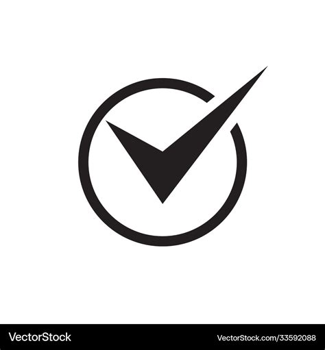 Check mark - black icon on white background Vector Image