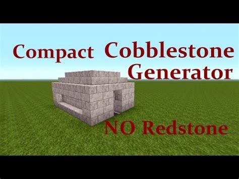 Minecraft Tutorial : Compact Cobblestone Generator NO Redstone - YouTube