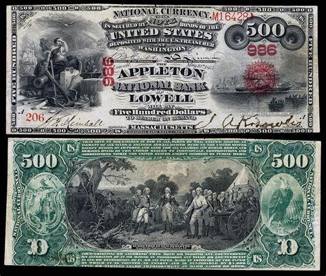 $500 1865-75 | Bank notes, Banknotes money, Paper currency