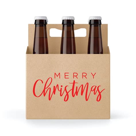 Merry Christmas 6 Pack Beer Carrier, Beer Gift for Christmas, Beer Gift ...