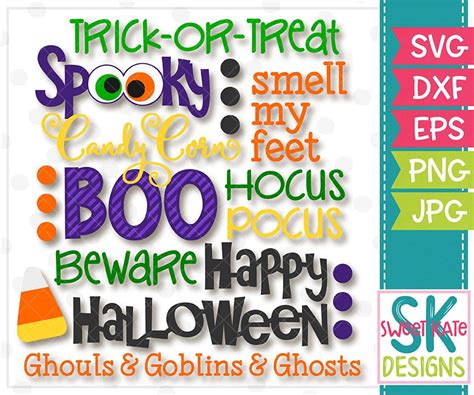 Halloween Words SVG dxf EPS png JPG htv Candy Corn | Etsy