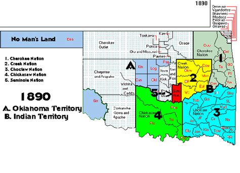 1890 Indian Territory Map