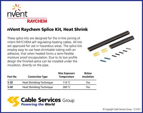 nVent Raychem Splice Kit, Heat Shrink - Cable Services