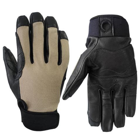 Tight Fitting Tactical Fast Rope Gloves Goatskin Palm Spandex Back