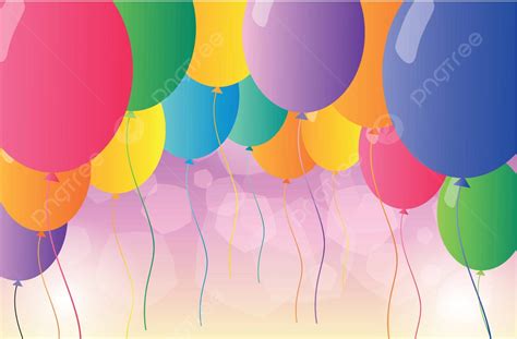 Colorful Party Balloons Template Illustration String Vector, Template, Illustration, String PNG ...