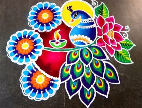 23 Peacock Rangoli For Diwali Designs In This Year 2022