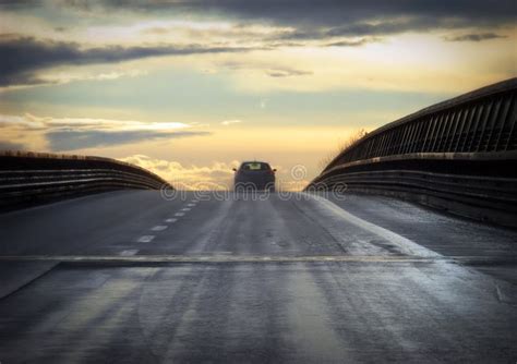 Sunset on highway stock image. Image of lane, travel, motion - 7796843