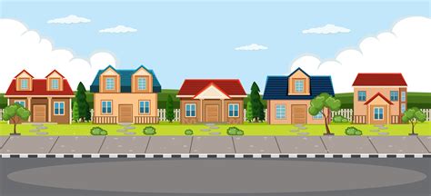 Simple village house background 1268739 Vector Art at Vecteezy