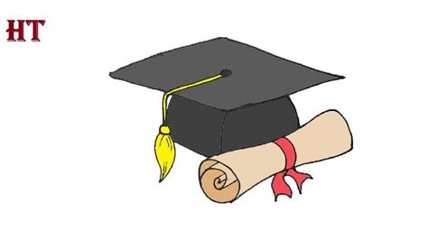 How to draw a graduation cap step by step for beginners | Easy drawings for beginners ...