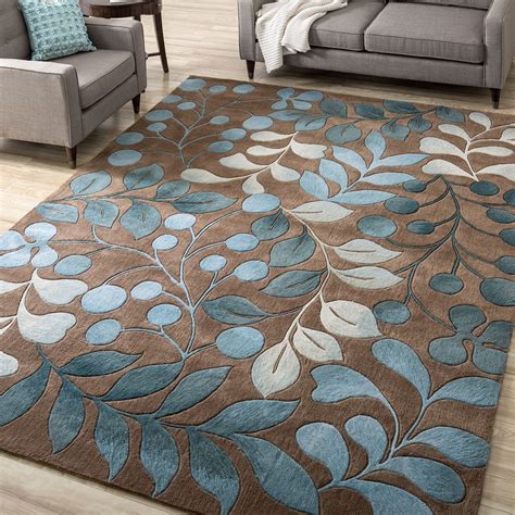 Nourison Hand-tufted Contours Botanical Mocha Rug (8' x 10'6) - Overstock - 5659860 | Rugs in ...