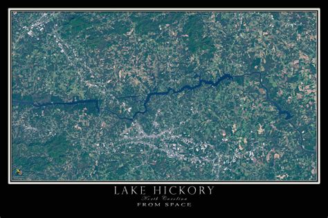 Lake Hickory North Carolina Satellite Poster Map – TerraPrints.com