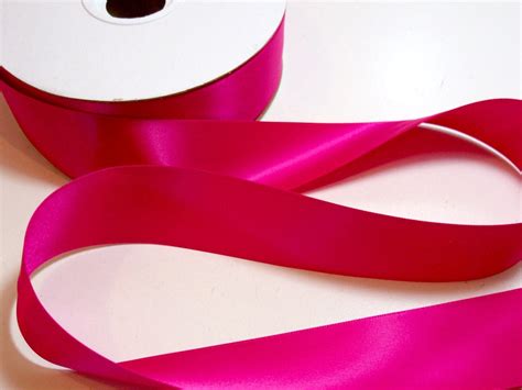 Pink Ribbon Double-Faced Hot Pink Satin Ribbon 1 1/2 inches