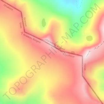 Pontic Mountains topographic map, elevation, terrain