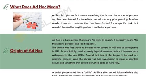 Ad Hoc: What Does Ad Hoc Mean? with Easy Examples • 7ESL