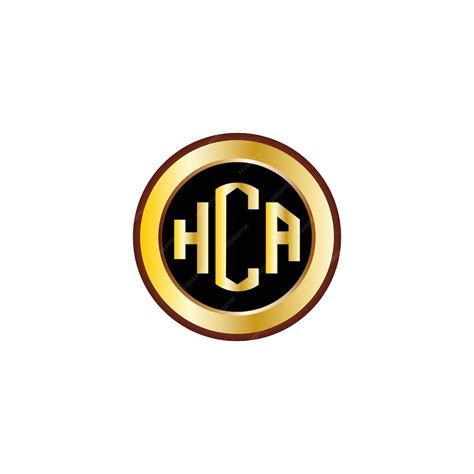 Premium Vector | Creative hca letter logo design with golden circle