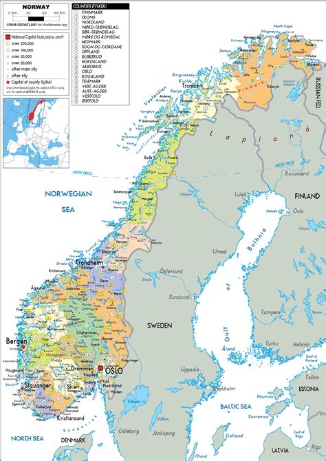 Norway Map (Political) - Worldometer