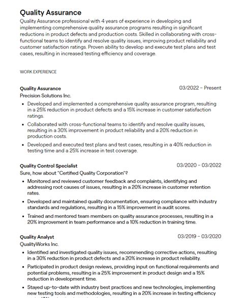 2+ Quality Assurance Resume Examples [with Guidance]