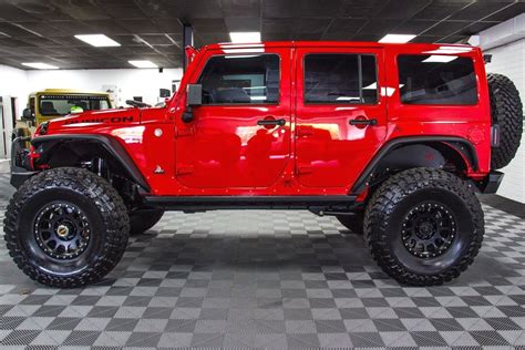 Pre Owned 2015 Jeep Wrangler Unlimited Red With Rock Krawler Lift Kits And 2015 Custom J ...