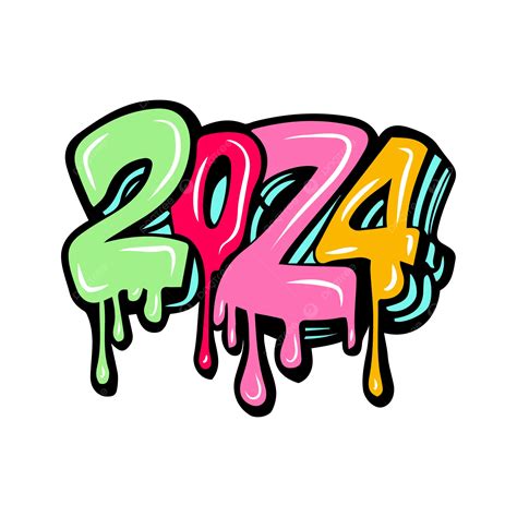 Graffitis Du Nouvel An 2024 Vecteur PNG , Nouvel An, 2024, Graffiti PNG ...