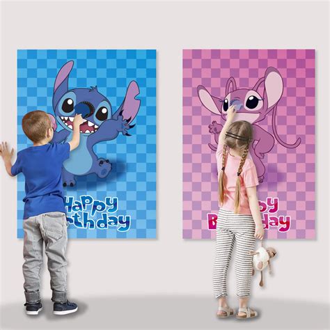 Buy Set of 2 Pin The Nose on Stitch and Angel Birthday Party Games for ...