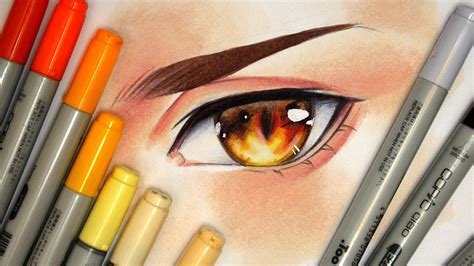 Drawing an Eye【Copic Markers and Pencils】 - YouTube