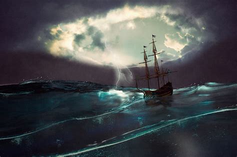 Old Ship Sailing In The Storm Stock Photo - Download Image Now - iStock