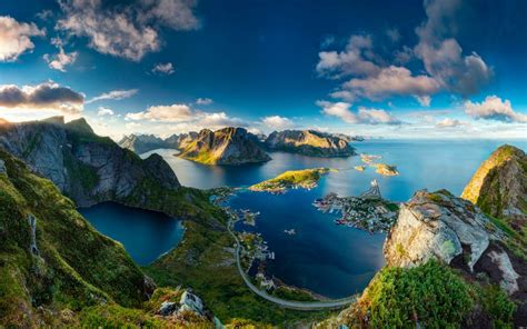 Download Village Coast Ocean Norway Landscape Seascape Nature Island Image